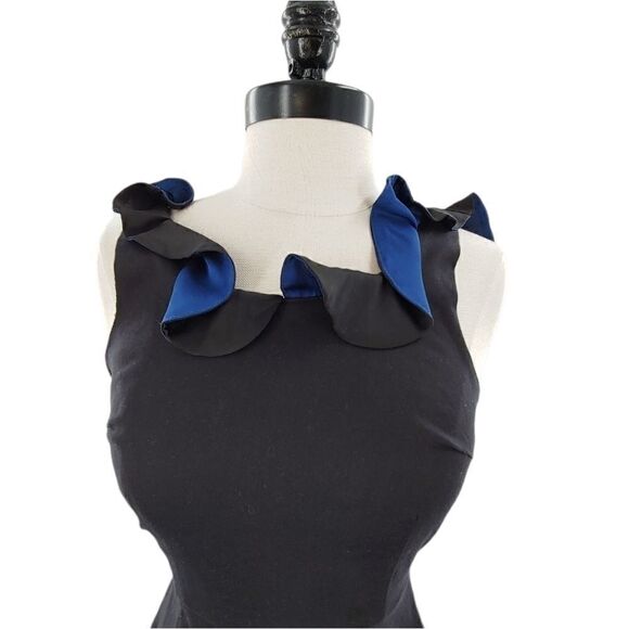 Luca Couture Black Skater Dress with Ruffle - Picture 13 of 13